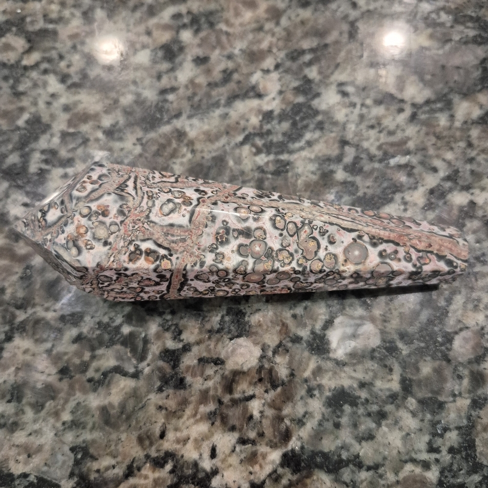 Natural Leopardskin Jasper Polished Crystal Scepter #4 New - Picture 4 of 6